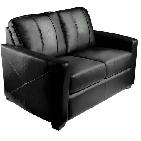 Silver Loveseat with Scorpio Green Logo