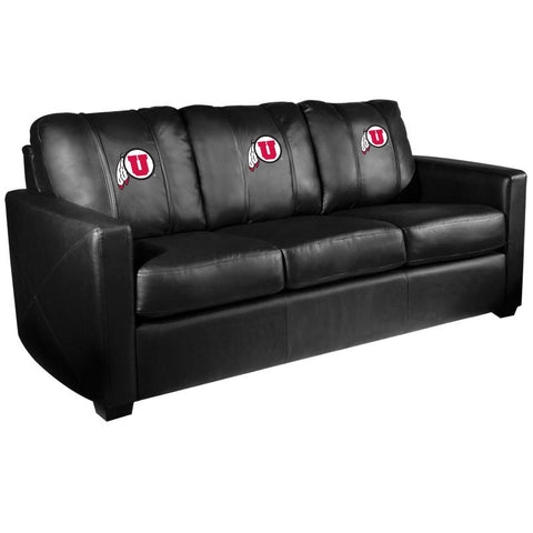 Silver Sofa with Utah Utes Logo