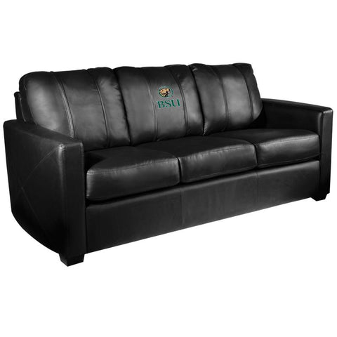Silver Sofa with Bemidji State Beavers Logo