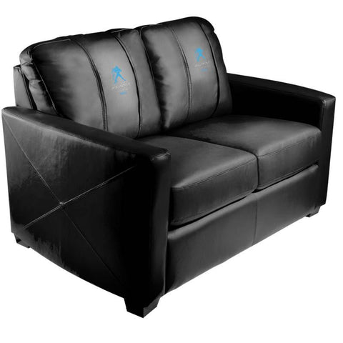 Silver Loveseat with Aquarius Blue Logo