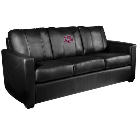 Silver Sofa with Texas A and M Aggies Logo