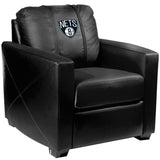 Silver Club Chair with Brooklyn Nets Logo