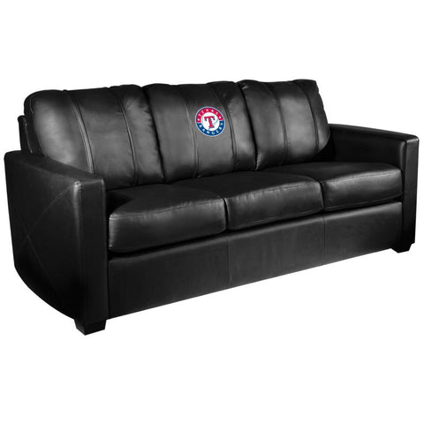 Silver Sofa with Texas Rangers Logo