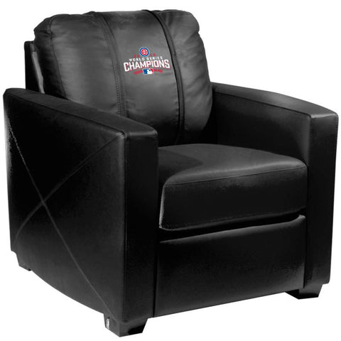 Silver Club Chair with 2016 Chicago Cubs World Series Logo