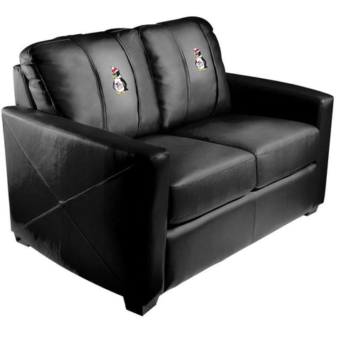 Silver Loveseat with Youngstown State Penguins Logo