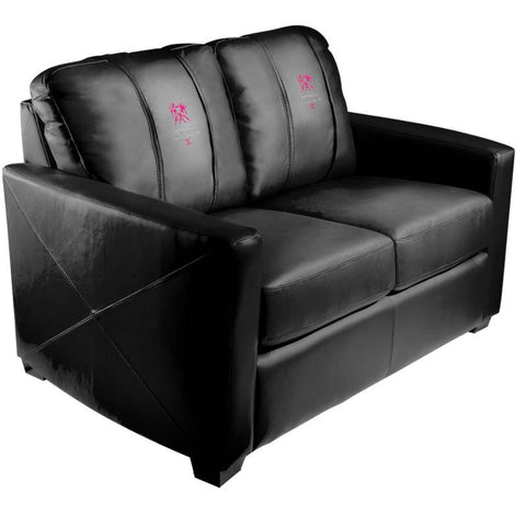 Silver Loveseat with Gemini Pink Logo