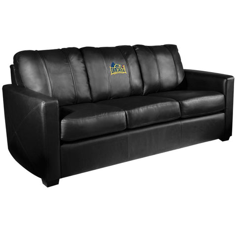 Silver Sofa with Drexel Dragons Logo