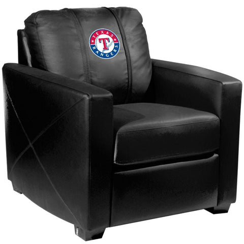 Silver Club Chair with Texas Rangers Logo