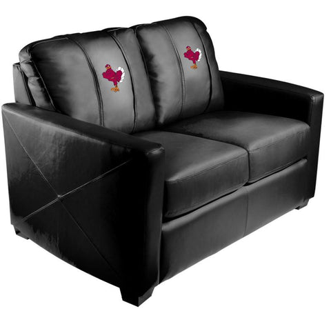 Silver Loveseat with Virginia Tech Hokies Stand Logo
