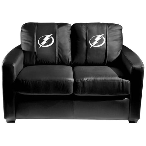 Silver Loveseat with Tampa Bay Lightning Logo