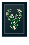 Silver Sofa with Milwaukee Bucks Logo